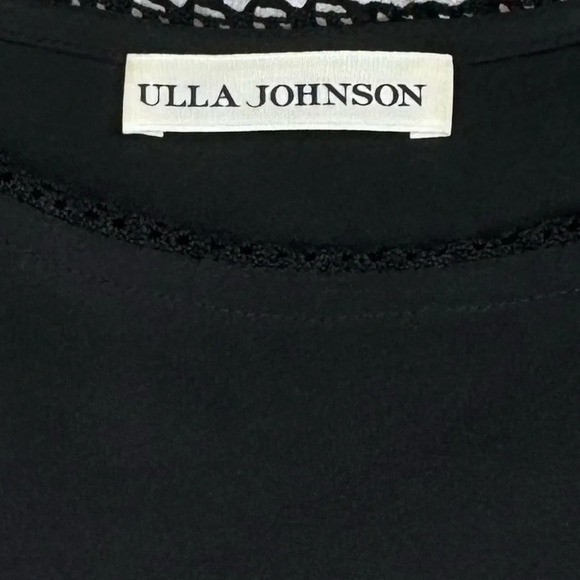 ULLA JOHNSON Althea Black Silk Eyelet Blouse. Quiet Luxury Old Money Size 2 - Picture 6 of 14